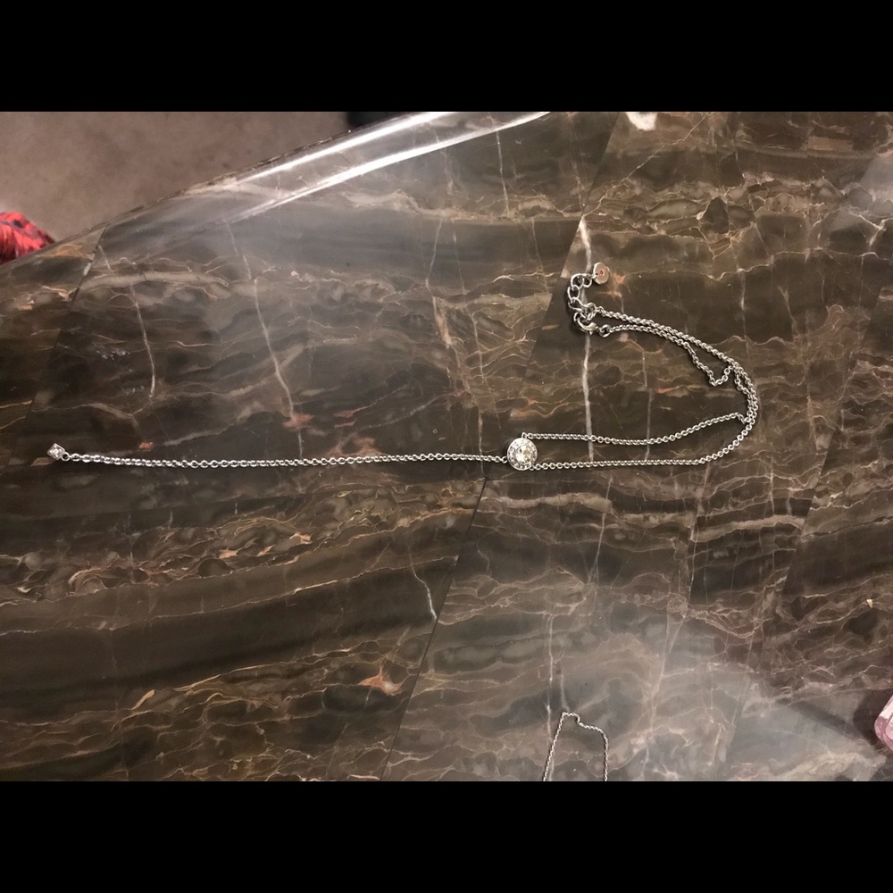 Silver rust all necklace with drop piece
